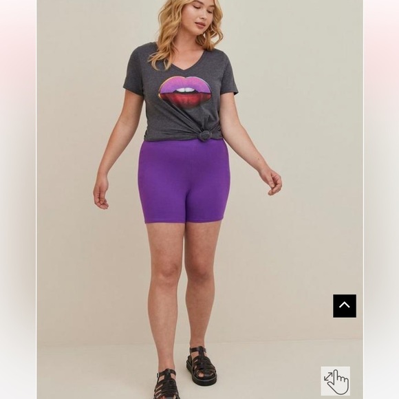TORRID 5 Inch Signature Waist Bike Short Purple Size M/L NEW - Picture 8 of 9